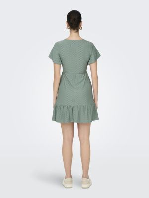 Only naisten mekko, ONLSANDRA S/S V-NECK DRESS Mintunvihreä