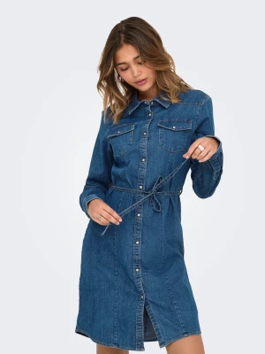 Only naisten mekko, ONLSASIA LS STRECH DENIM DRESS NOOS Indigo