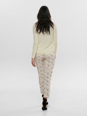 Only Naisten  Neule, Geena Xo L/S Pullover Luonnonvalkoinen