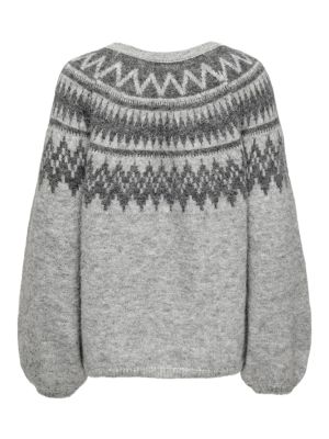 Only naisten neulepusero,ONLREYKJA LS O-NECK KNT Harmaa Kuosi