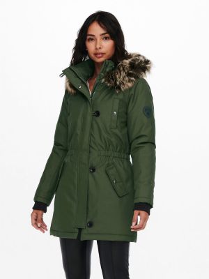 Only Naisten Parkatakki ONLIRIS FUR WINTER PARKA Armeijanvihreä