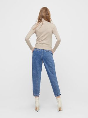 Only Naisten Pooloneule ONLVENICE LS ROLL PULLOVER Luonnonvalkoinen