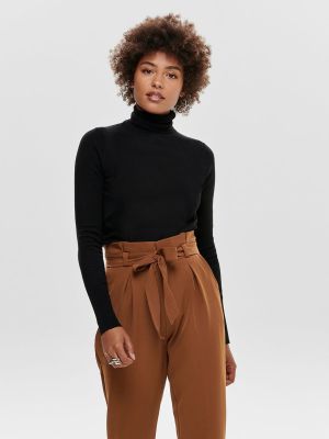 Only Naisten Pooloneule ONLVENICE LS ROLL PULLOVER Musta