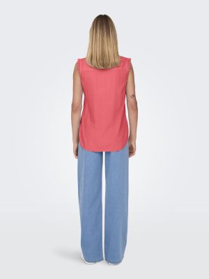 Only Naisten Toppi, ONLKIMMI S/L TOP WVN NOOS Koralli