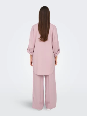 Only naisten tunika, ONLCARO 3/4 LINEN BL TUNIC CC PNT Vaaleanpunainen