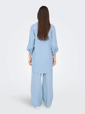 Only naisten tunika, ONLCARO 3/4 LINEN BL TUNIC CC PNT Vaaleansininen