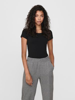 Only t-paita, ONLLIVE LOVE SS O-NECK TOP Musta