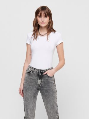 Only t-paita, ONLLIVE LOVE SS O-NECK TOP Valkoinen