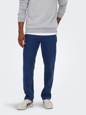 Only and Sons miesten farkut, EDGE BLUE 3813 STRAIGHT FIT Indigo