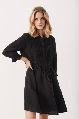 Part Two mekko, SALLIE DRESS LINEN Musta