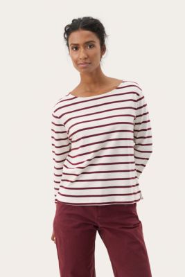 Part Two naisten paita, NELAPW TS Tawny Port Stripe