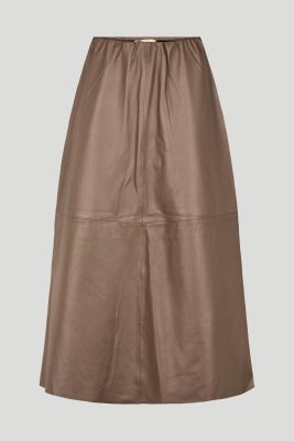 Philosophy Blues Original naisten hame, LAPA LEATHER SKIRT Keskiruskea