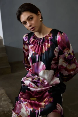 Philosophy Blues Original naisten mekko, SILKY PEPMO DRESS Punainen Kuosi