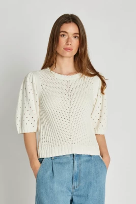 Philosophy Blues Original naisten neulepusero, SOMMA KNIT SWEATER Valkoinen