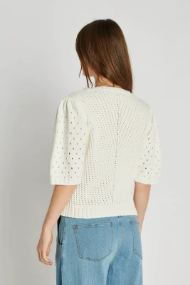 Philosophy Blues Original naisten neulepusero, SOMMA KNIT SWEATER Valkoinen
