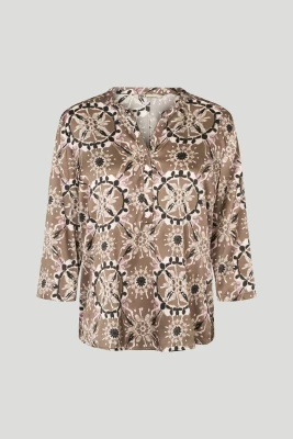 Philosophy Blues Original naisten pusero, SILKY BALI BLOUSE Ruskea Kuosillinen
