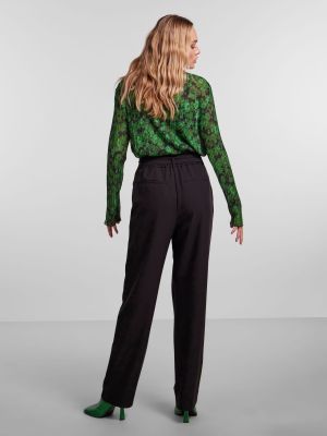 Pieces housut, PCBOSS HW PAPERBAG STRAIGHT PANTS Musta