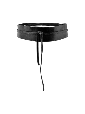 Pieces Nahkavyö PCVIBS LEATHER TIE WAIST BELT NOOS Black