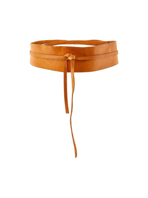 Pieces Nahkavyö PCVIBS LEATHER TIE WAIST BELT NOOS Cognac