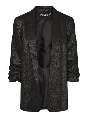 Pieces naisten bleiseri, PCBOSELLA 3/4 GLITTER BLAZER  Black