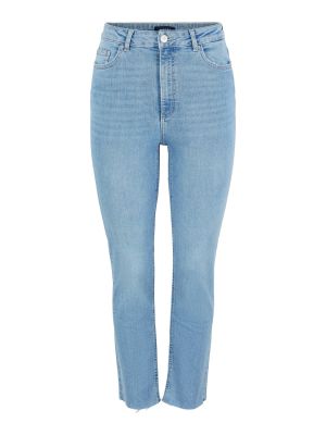 Pieces Naisten Farkut PCDELLY STRAIGHT HW CR LB124-BA Indigo