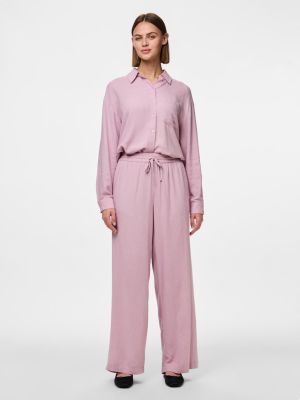 Pieces naisten housut, PCPIA HW WIDE PANTS  Dawn Pink