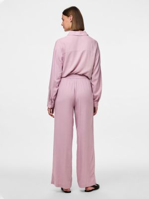 Pieces naisten housut, PCPIA HW WIDE PANTS  Dawn Pink
