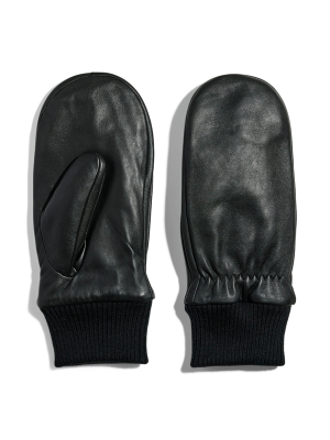 Pieces Naisten Nahkahanskat, PCNELLIE NEW LEATHER MITTENS NOOS Black