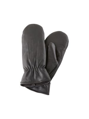 Pieces Naisten Nahkarukkaset, Nellie Leather Mittens Black