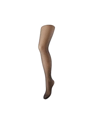 Pieces naisten sukkahousut, PCCLAIRE FISHNET GLITTER TIGHTS Black