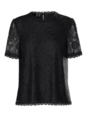 Pieces naisten toppi, PCOLLINE SS LACE TOP WVN  Black