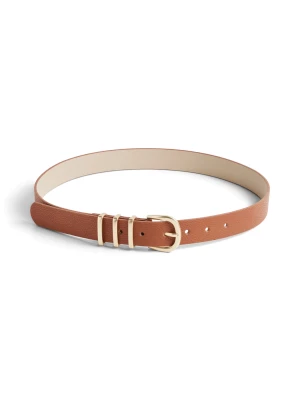 Pieces naisten vyö, PCLEA JEANS BELT  Cognac W. Gold Buckl