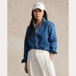 Polo Ralph Lauren farkkupaita, LS CRLTE ST-LONG SLEEVE-BUTTON FRONT SHI Indigo