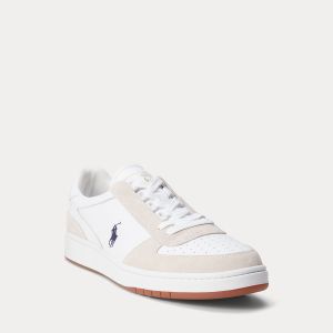 Polo Ralph Lauren kengät, CRT LEATHER SUEDE SNEAKER Luonnonvalkoinen