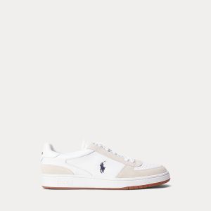 Polo Ralph Lauren kengät, CRT LEATHER SUEDE SNEAKER Luonnonvalkoinen