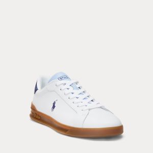 Polo Ralph Lauren kengät, HRT CRT II LEATHER SNEAKER Valkoinen