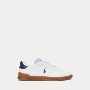 Polo Ralph Lauren kengät, HRT CRT II LEATHER SNEAKER Valkoinen