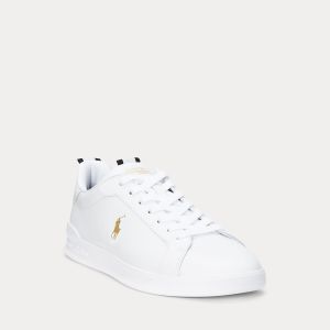 Polo Ralph Lauren kengät, HRT CT II SNEAKERS LOW WHITE GOLD Valkoinen