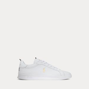Polo Ralph Lauren kengät, HRT CT II SNEAKERS LOW WHITE GOLD Valkoinen
