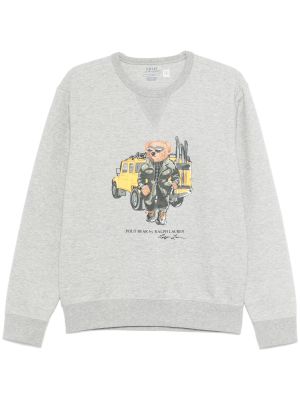 Polo Ralph Lauren miesten collegepaita, LONG SLEEVE-SWEATSHIRT BEAR Keskiharmaa