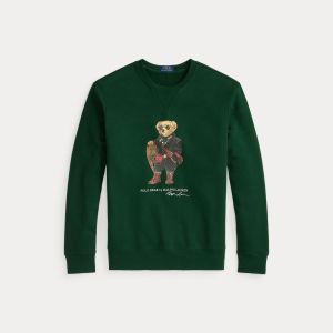 Polo Ralph Lauren miesten collegepusero, LONG SLEEVE TEDDY BEAR Vihreä