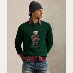 Polo Ralph Lauren miesten collegepusero, LONG SLEEVE TEDDY BEAR Vihreä
