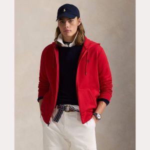 Polo Ralph Lauren miesten huppari, DOUBLE KNIT FULL ZIP HOODIE Punainen