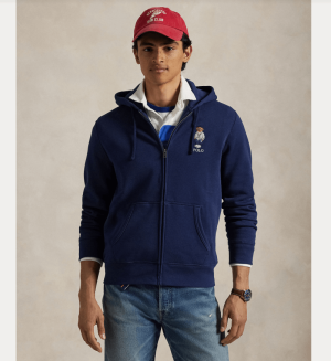 Polo Ralph Lauren miesten huppari, POLO BEAR FLEECE FULL ZIP HOODIE Tummansininen