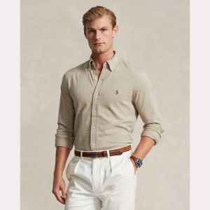 Polo Ralph Lauren Miesten Kauluspaita, FEATHERWEIGHT MESH SHIRT Hiekka