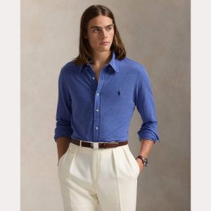 Polo Ralph Lauren Miesten Kauluspaita, FEATHERWEIGHT MESH SHIRT Keskisininen