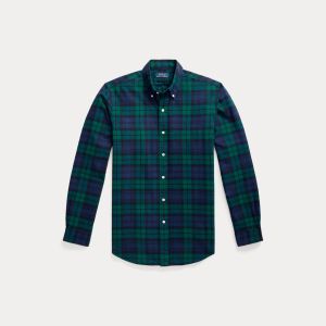 Polo Ralph Lauren miesten kauluspaita, LONG SLEEVE SPORT SHIR Vihreä Ruutu