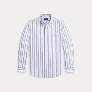 Polo Ralph Lauren miesten kauluspaita, LONG SLEEVE-SPORT SHIRT Sininen Kuosi
