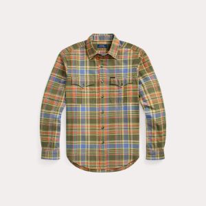 Polo Ralph Lauren miesten kauluspaita, LONG SLEEVE-SPORT SHIRT Vihreä Ruutu