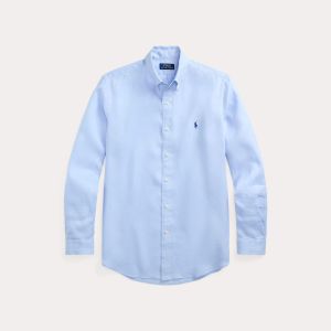 Polo Ralph Lauren miesten kauluspaita, POLO LINEN SHIRT LS CUSTOM FIT Keskisininen